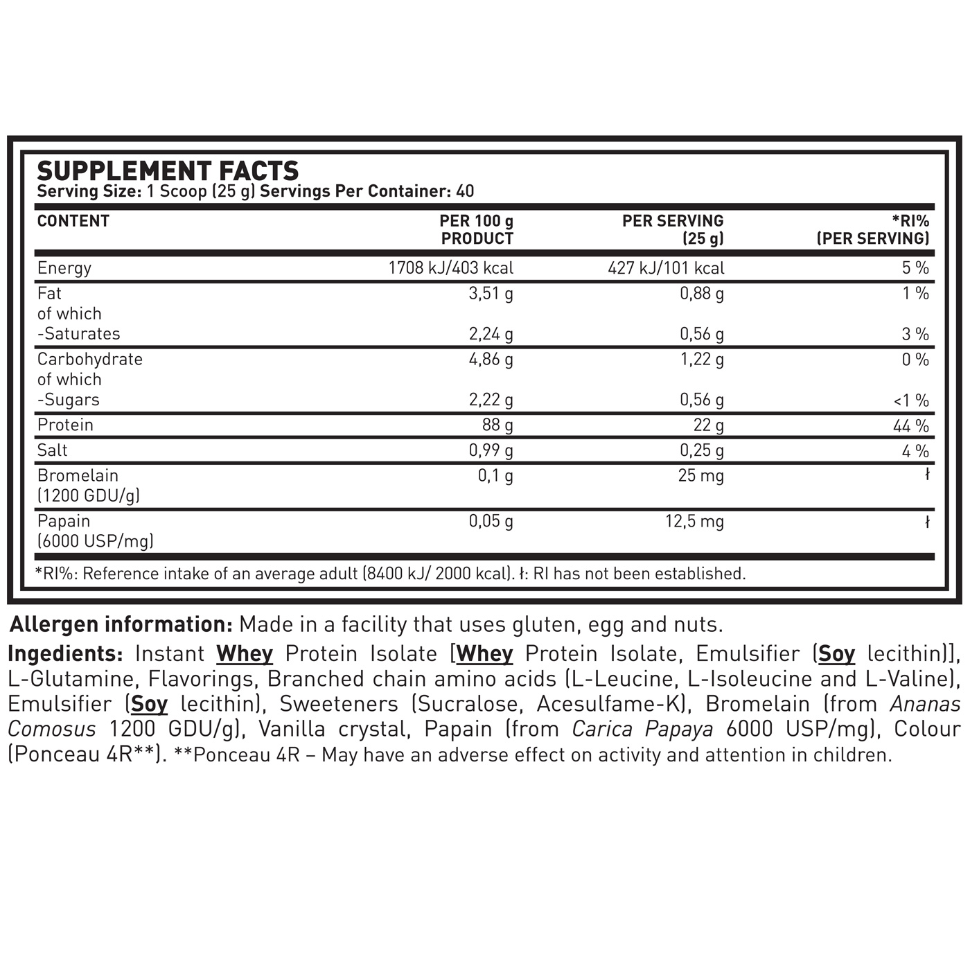 Empire Nutrition Whey Isolate 2000gr - Image 3