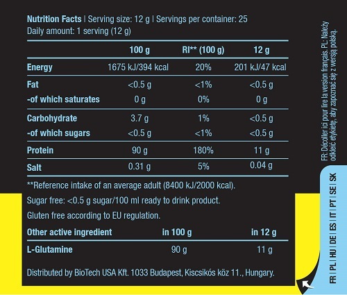 Biotech USA Glutamine Zero 300gr - Image 2