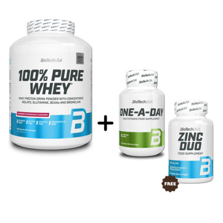 BioTechUSA 100% Pure Whey (2270gr) + Biotech USA One-A-Day + ΔΩΡΟ Biotech USA Zinc Duo