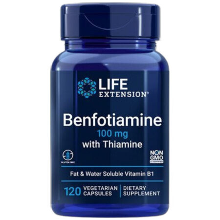 Life Extension Benfotiamine With Thiamine 100mg Ειδικό Συμπλήρωμα Διατροφής 120 Vcaps